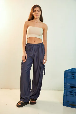9800054 - pantalon parachute denim - Vista 1