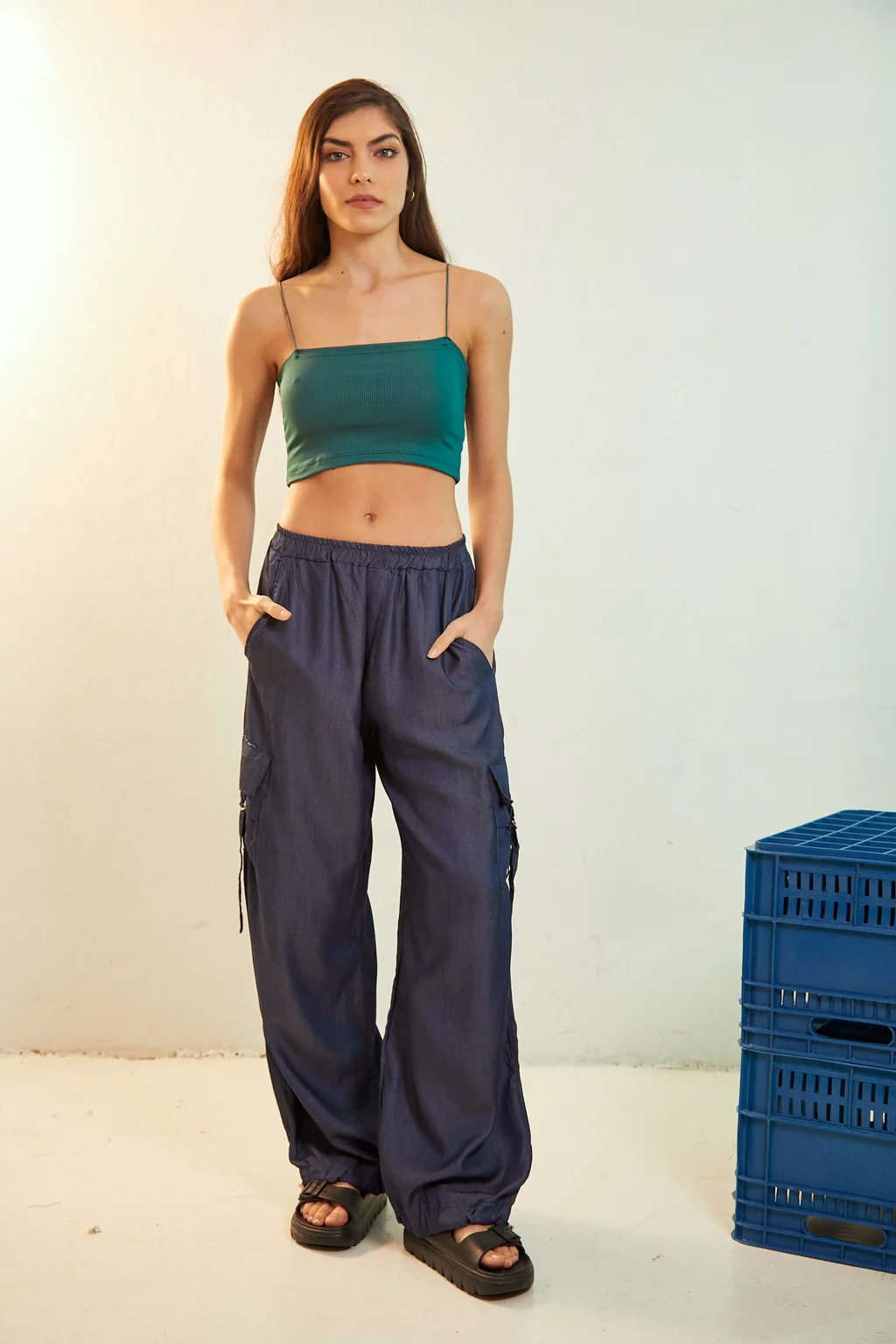 9800054 - pantalon parachute denim