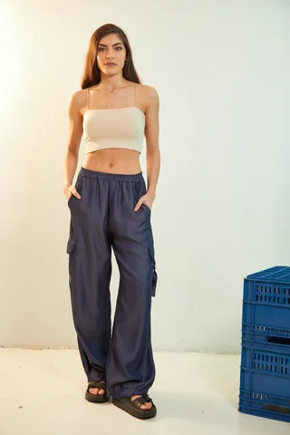 9800054 - pantalon parachute denim - Vista 2