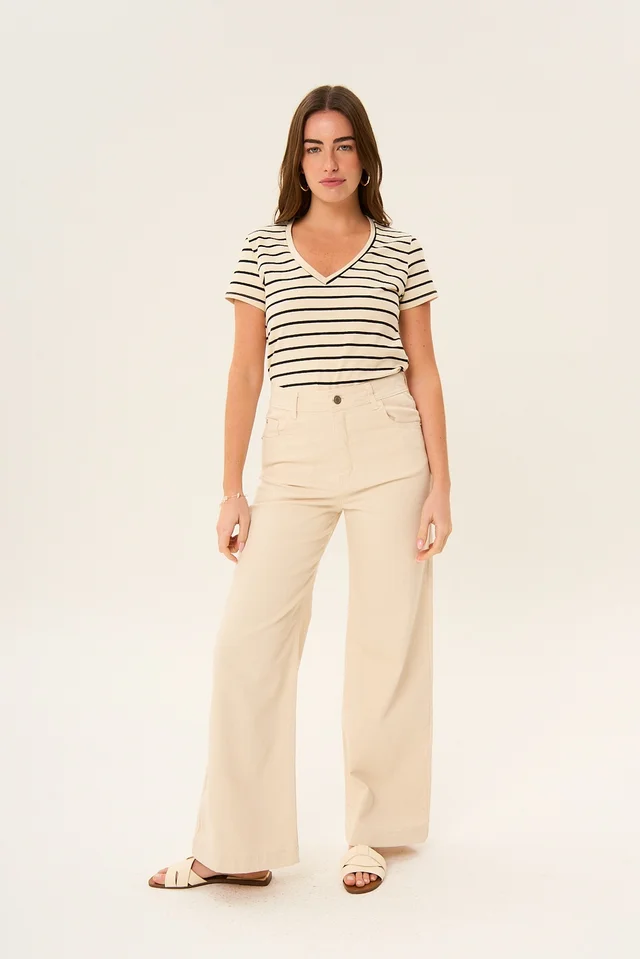 Jeans Wide Leg Cropp Fuzzy