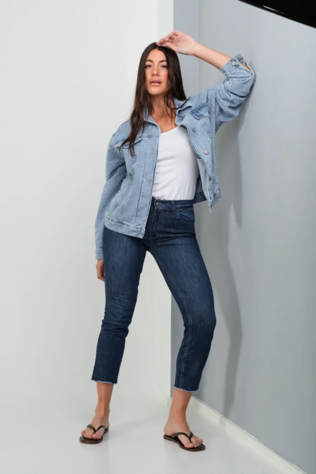 0010574 - JEANS CIGARETTE CROP DARC BLUE