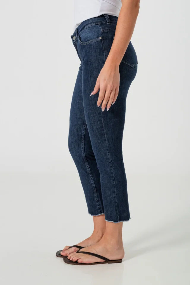 0010574 - JEANS CIGARETTE CROP DARC BLUE