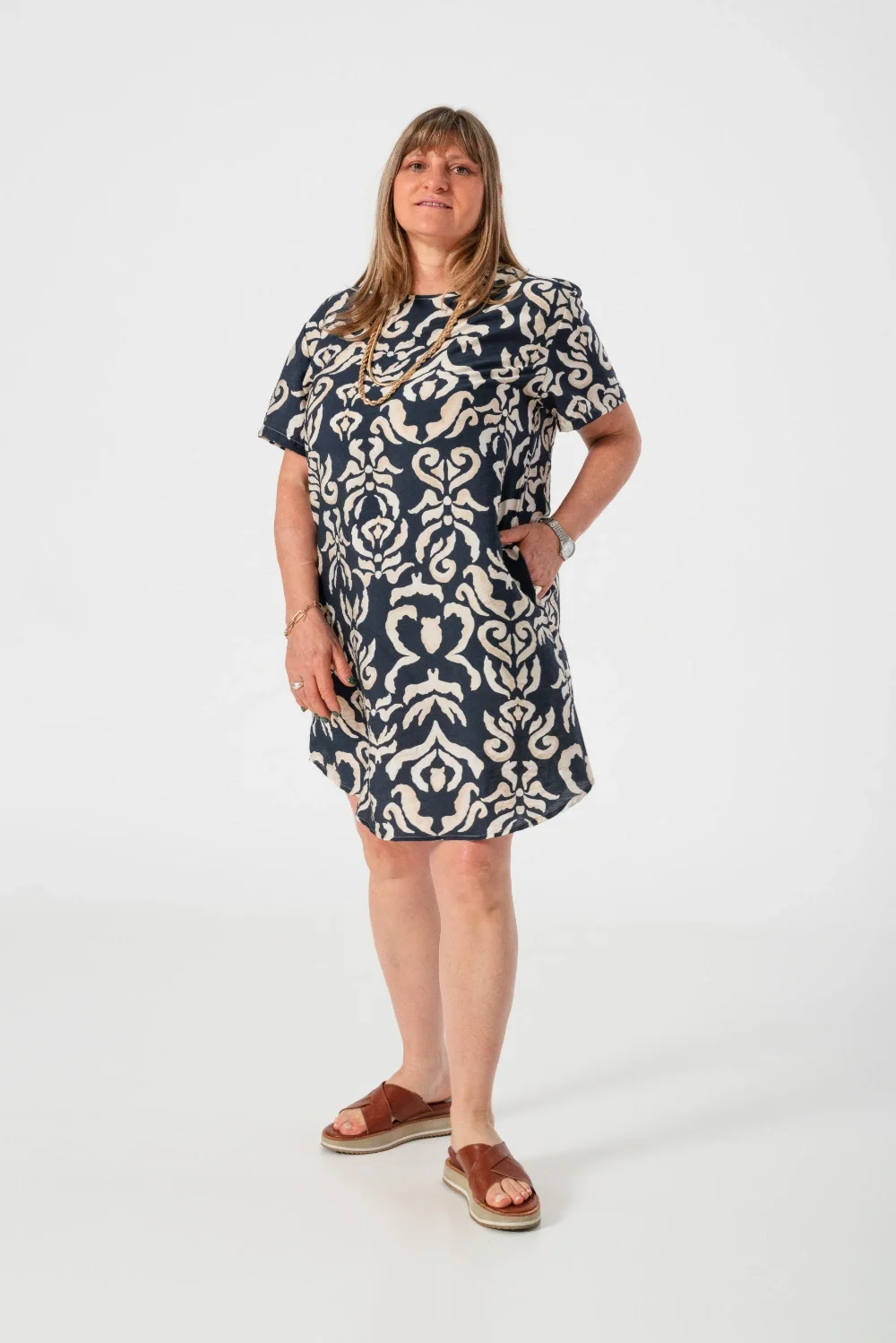 007059A - vestido Marais Estamp. Plus