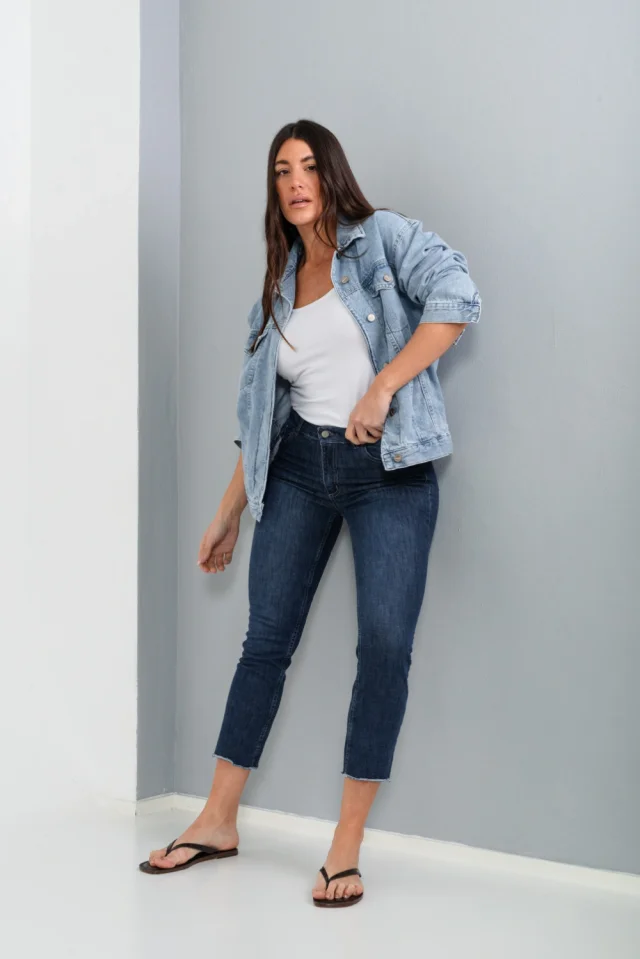 0010574 - JEANS CIGARETTE CROP DARC BLUE
