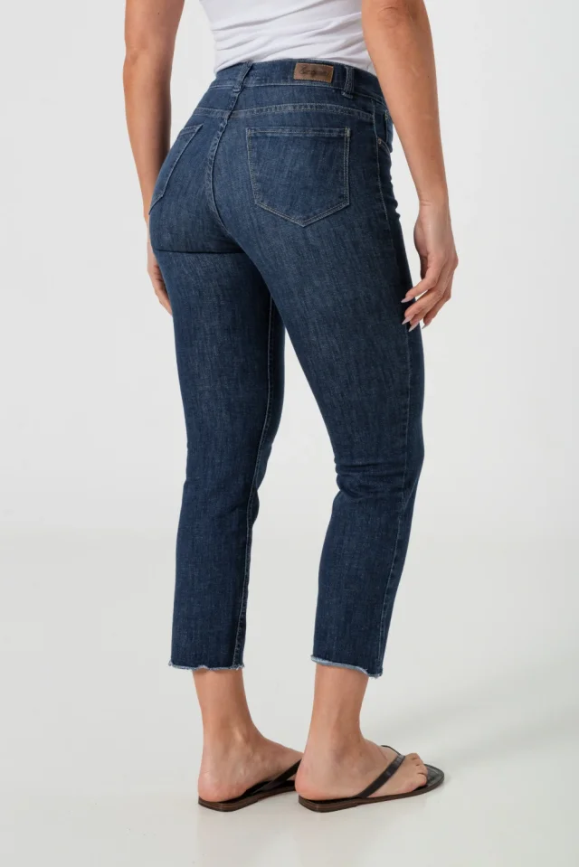 0010574 - JEANS CIGARETTE CROP DARC BLUE