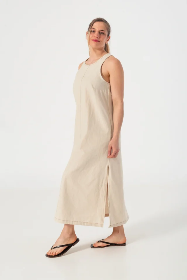 007068A - VESTIDO CHIPRE ECRU PLUS
