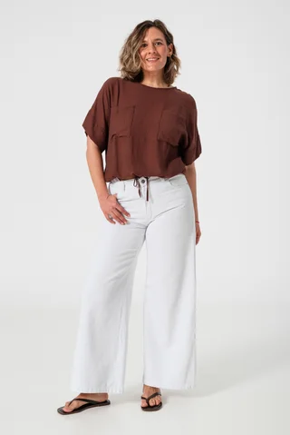 0010578 - JEANS WIDE LOW BLANCO - Vista 1