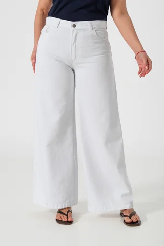0010578 - JEANS WIDE LOW BLANCO - Vista 2