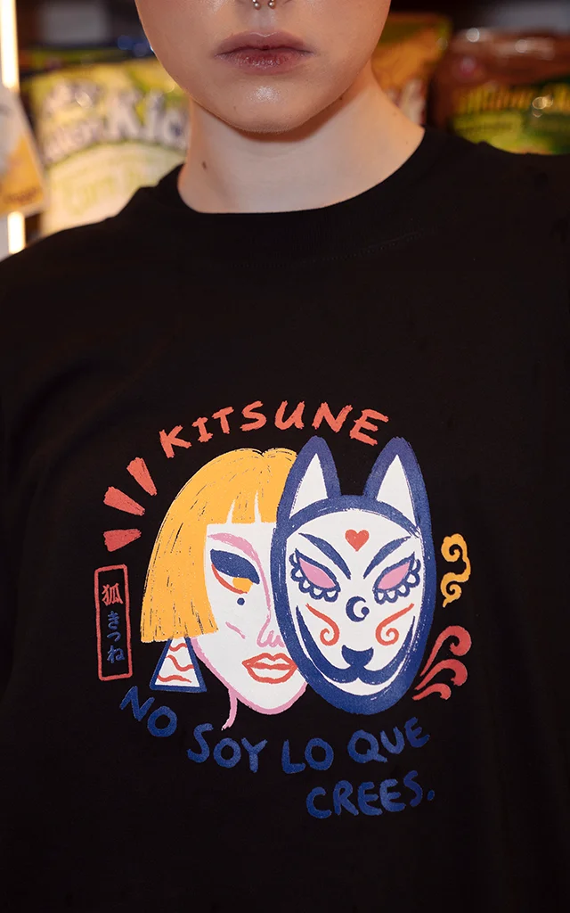 Remera Kitsune [ Negro ]