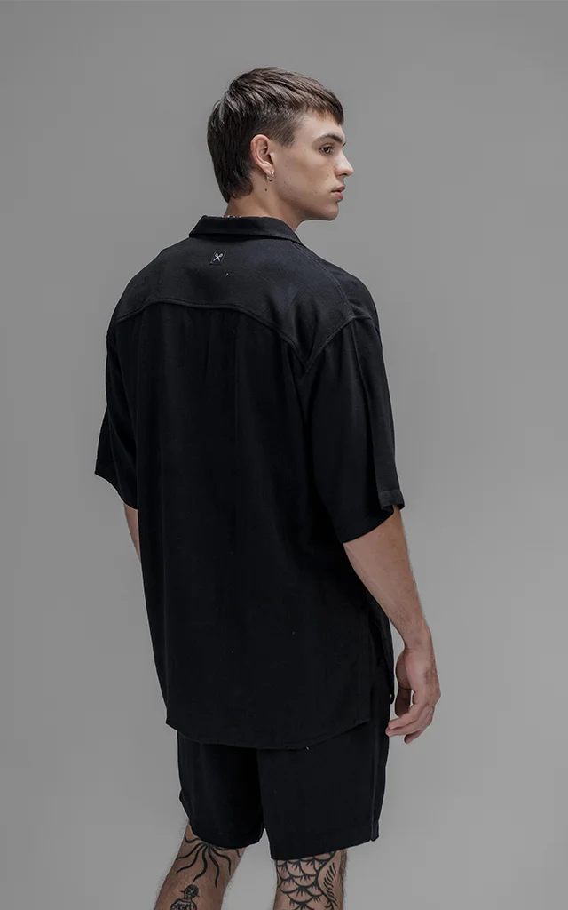 Camisa Lino Nice [ Negro ]
