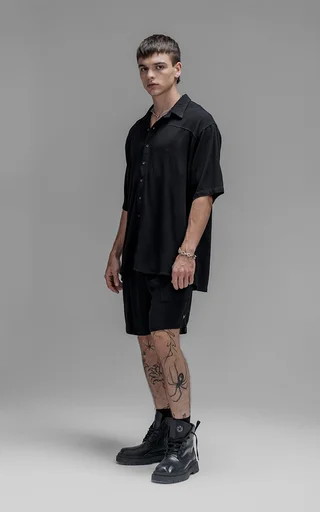 Camisa Lino Nice [ Negro ] - Vista 6