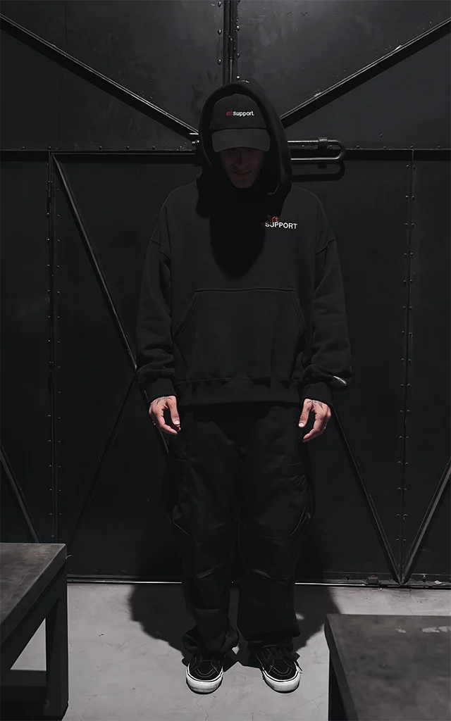 Hoodie Art Support [ Negro ]