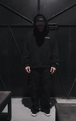 Hoodie Art Support [ Negro ] - Vista 2