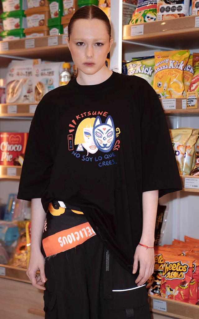 Remera Kitsune [ Negro ]