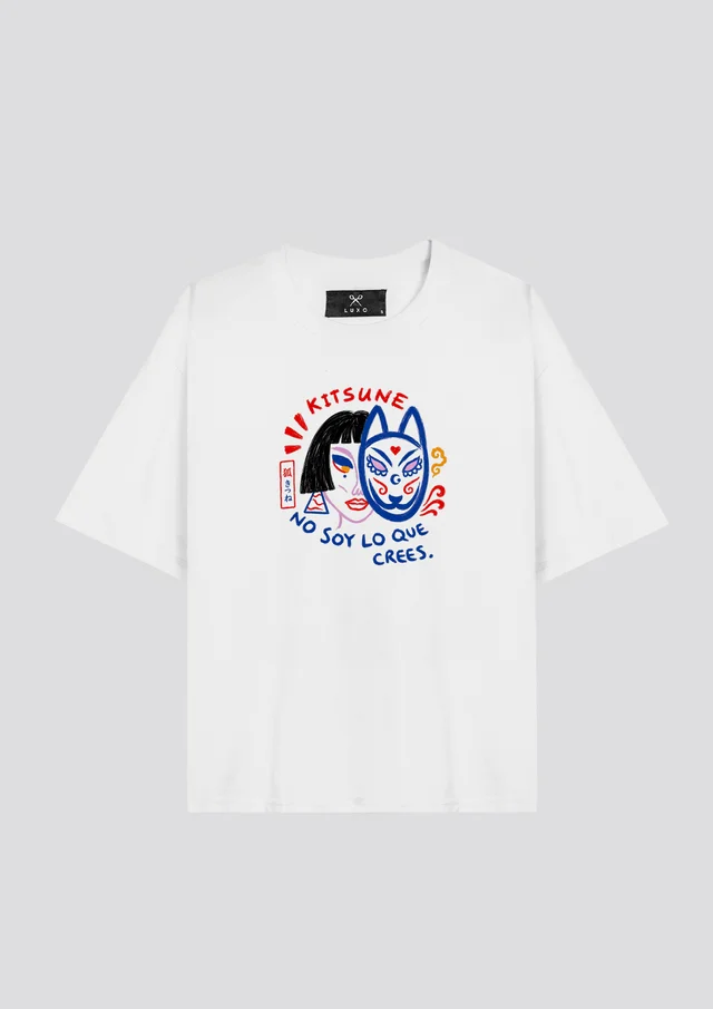 Remera Kitsune [ Blanco ]