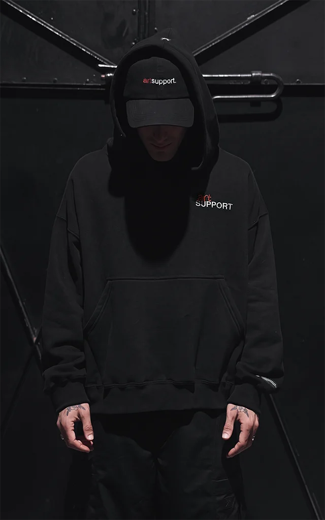 Hoodie Art Support [ Negro ]