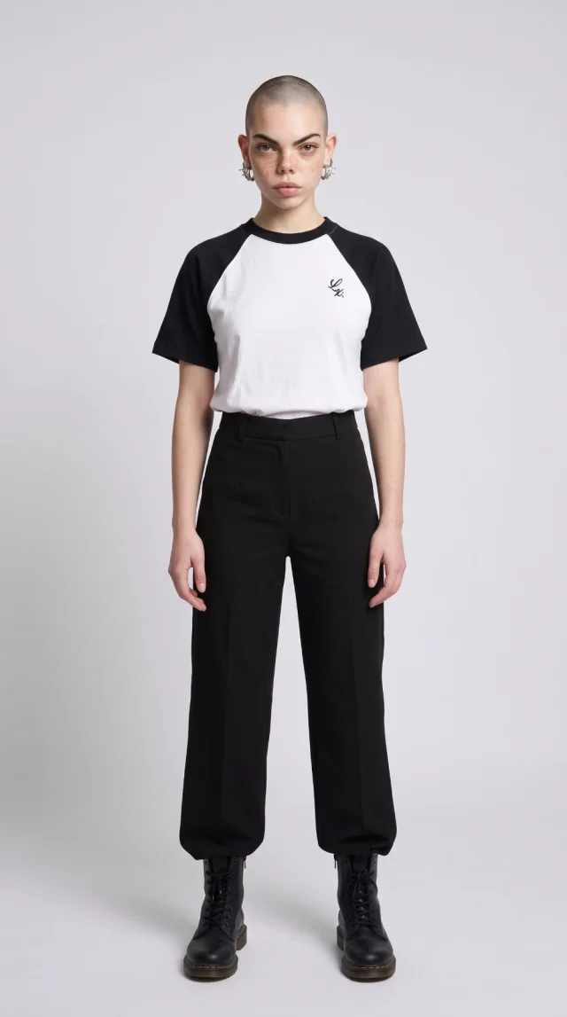 Remera League [ Blanco - Negro ]