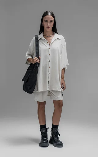 Camisa Lino Nice [ Off White ] - Vista 1