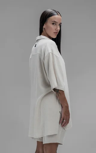 Camisa Lino Nice [ Off White ] - Vista 2
