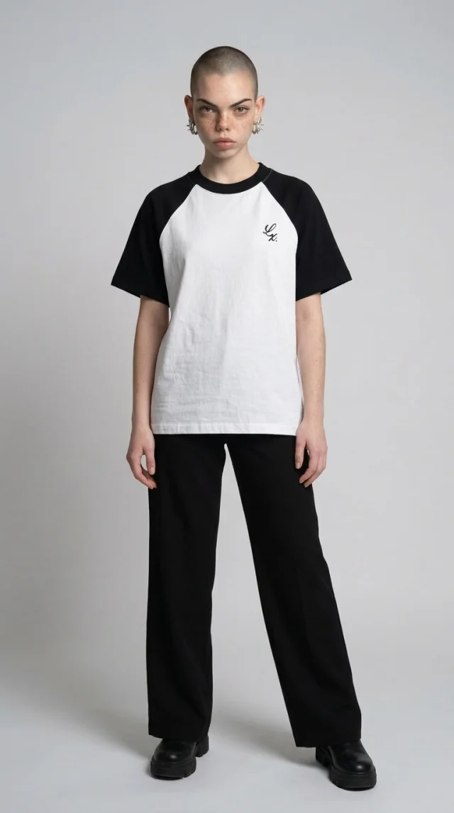 Remera League [ Blanco - Negro ]