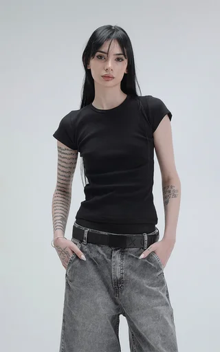 Remera Baby Tee [ Negro ] - Vista 1