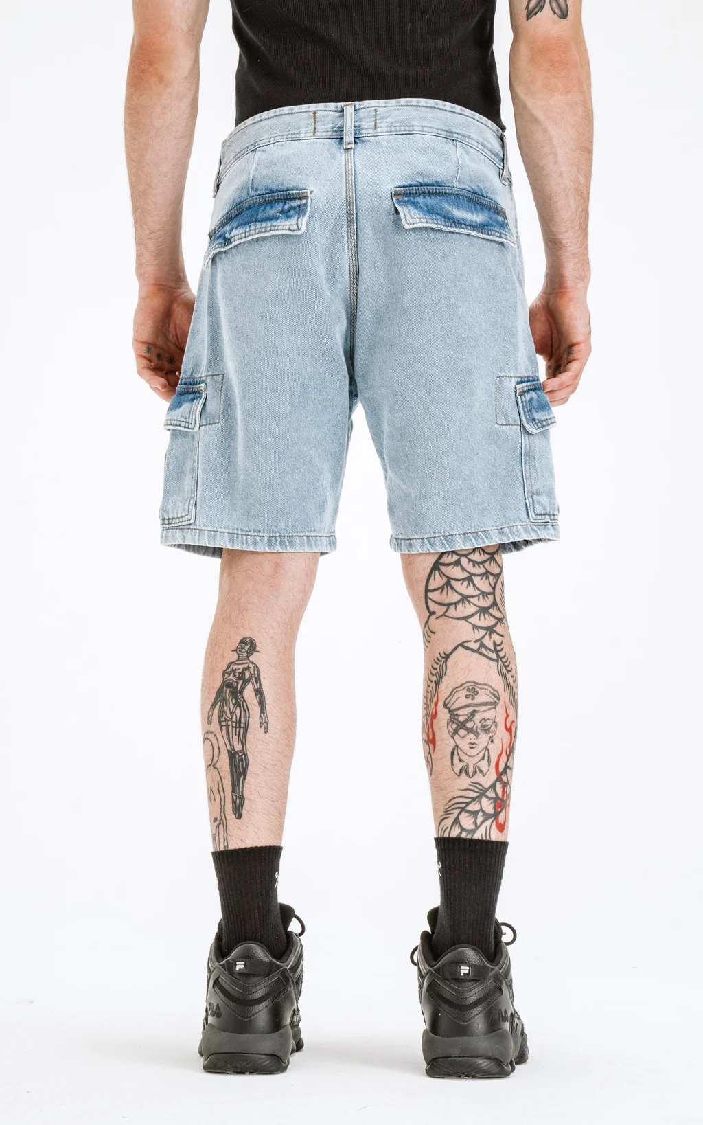 Bermuda Cargo Denim [ Celeste ]