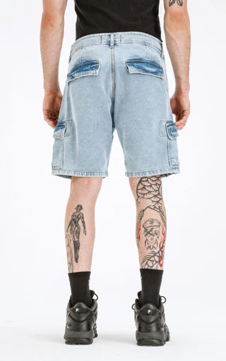 Bermuda Cargo Denim [ Celeste ] - Vista 2