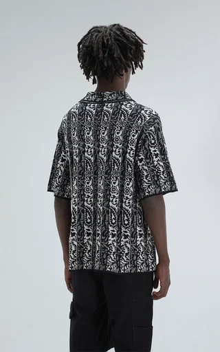 Camisa Tejida Hijari [ Negro Beige ] - Vista 1
