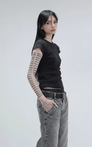 Remera Baby Tee [ Negro ] - Vista 5