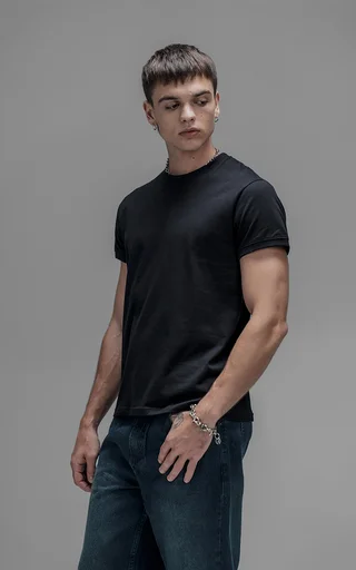 Remera Slim Fit [ Negro ] - Vista 2