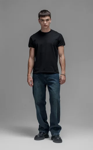 Remera Slim Fit [ Negro ] - Vista 3