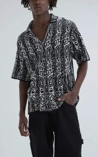 Camisa Tejida Hijari [ Negro Beige ] - Vista 2