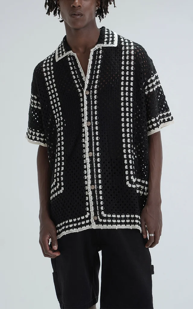 Camisa Tejida Halo [ Negro ]