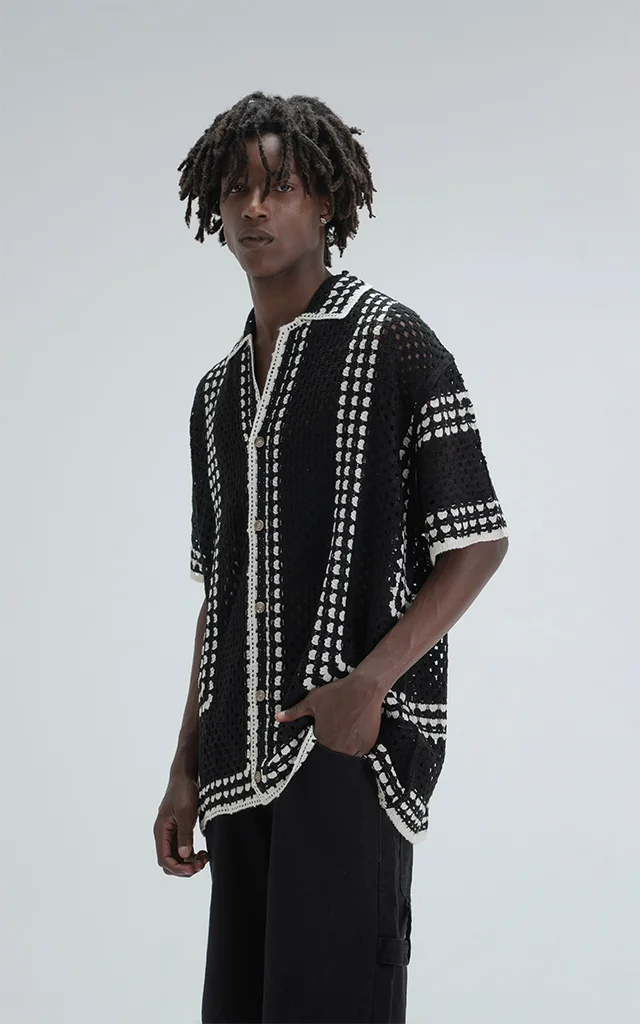 Camisa Tejida Halo [ Negro ]