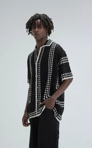 Camisa Tejida Halo [ Negro ] - Vista 3