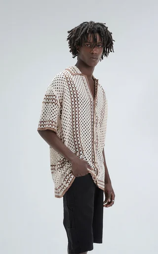 Camisa Tejida Halo [ Cafe ] - Vista 2