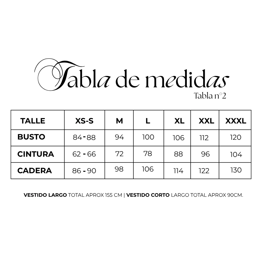 Tabla de talles 2