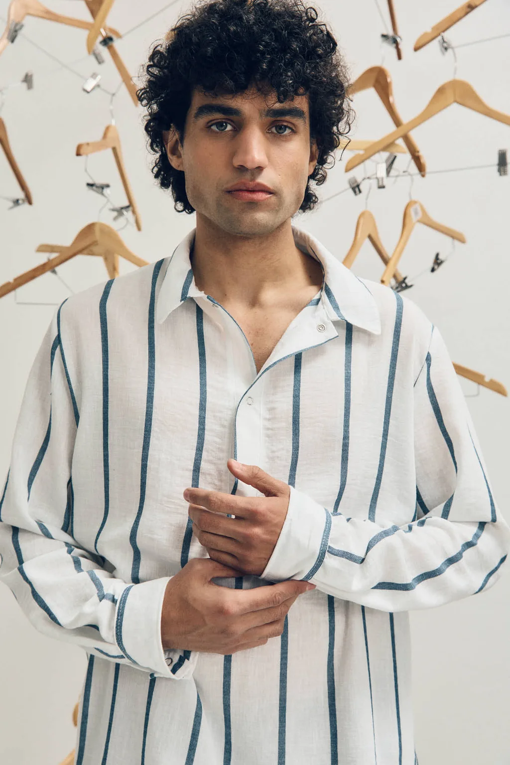 14661 - CAMISA CHOMBA RAYAS LINO