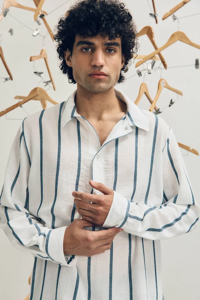 14661 - 14661 CAMISA CHOMBA RAYAS LINO