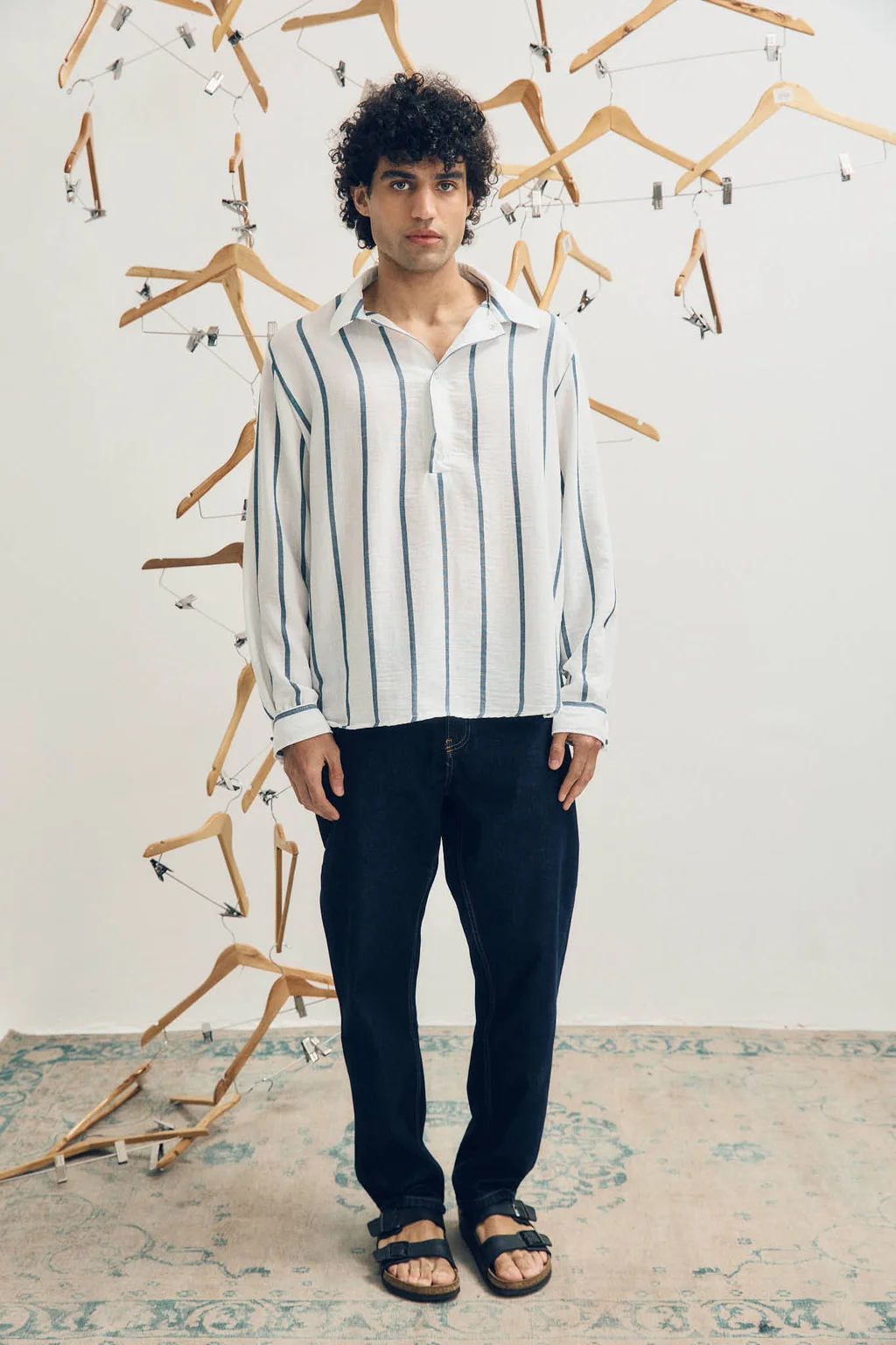 14661 - CAMISA CHOMBA RAYAS LINO