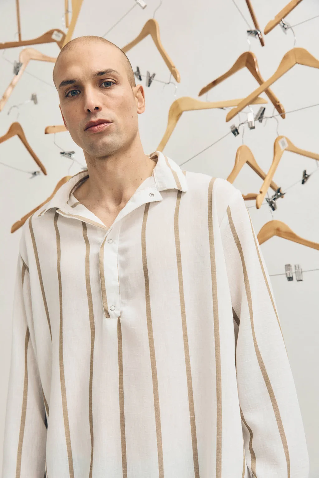 14661 - CAMISA CHOMBA RAYAS LINO