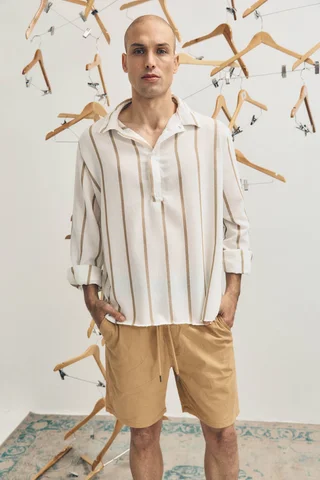 14661 - CAMISA CHOMBA RAYAS LINO - Vista 1