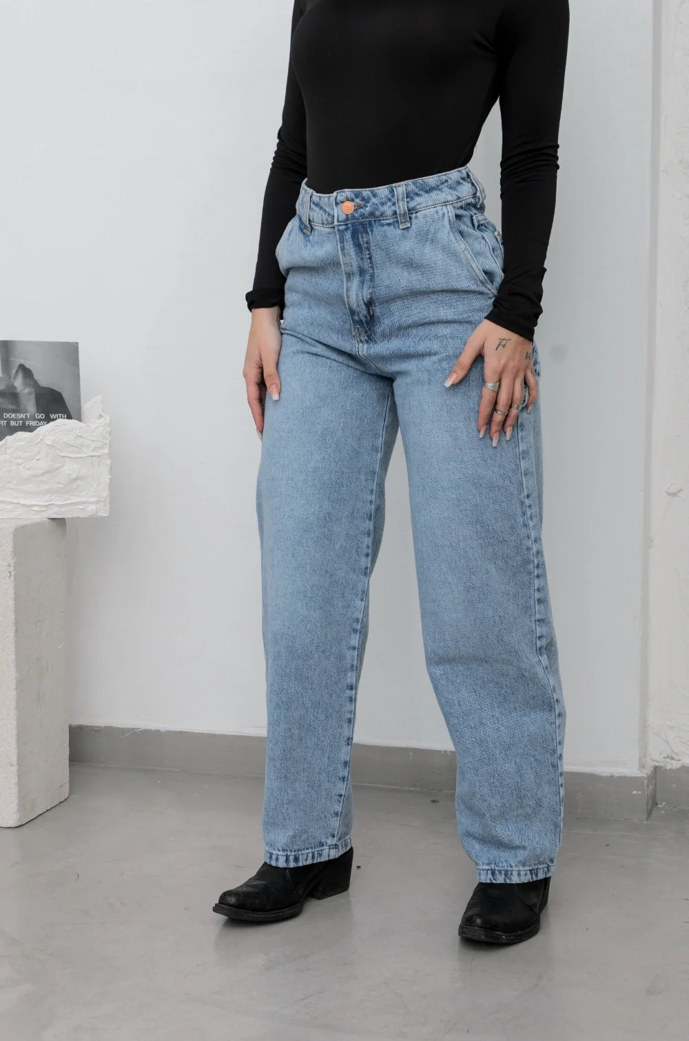 0301 - BAGGY CELESTE TIRA - 0