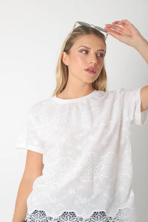 Remera KOISY Broderie Bordada GU5164