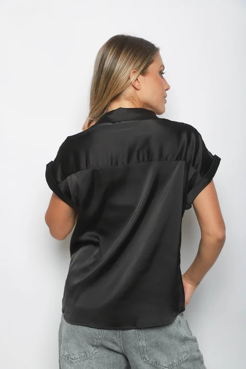 Camisa CANDI Satén Manga Corta GUV52