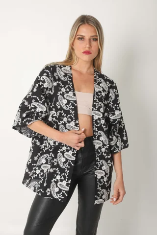 Kimono VAPARAISO de Lino Bordado GU5175 - Vista 1