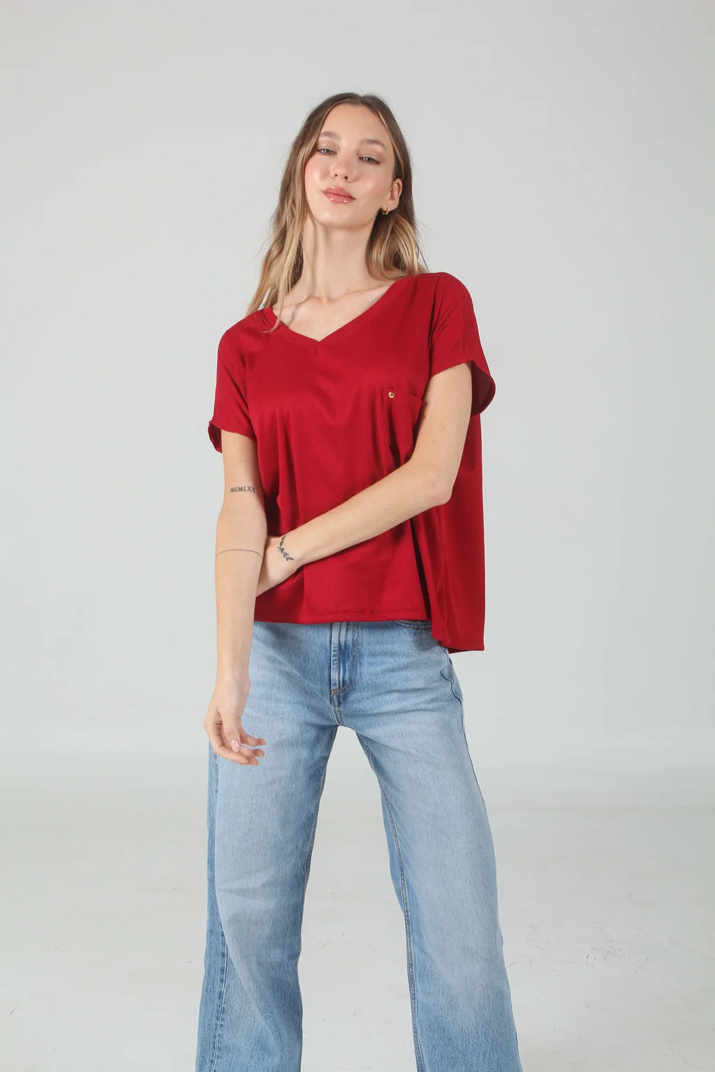Remera Ancha Morley Siney Con Bolsillo