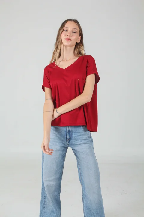 Remera Ancha Morley Siney Con Bolsillo