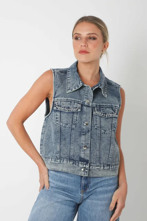 Chaleco Jean LIBI c/ Tachas GUK70102
