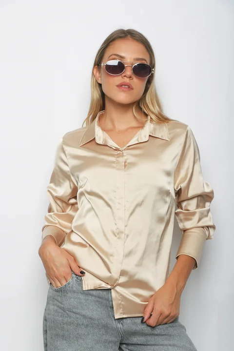 Camisa CANDI Satén Manga Larga GUV53